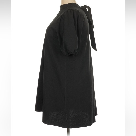 Zara Bloggers Favorite Black Puff Sleeve Tie Neck Dress Night Out Plus Size XXL - Picture 6 of 7